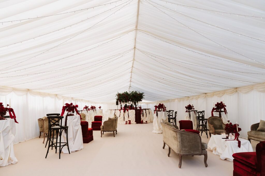 Marquee Setup for a winter wedding in essex